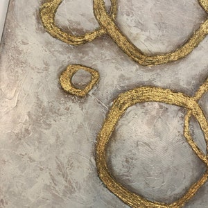 Large Original Abstract Painting on Canvas Gold Leaf Creative - Etsy