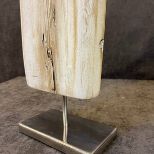 22x7 Abstract Vertical Wood Sculpture Modern White Wood Ribbed Desktop Art Original Table Figurine for Room Decor TRIGGER image 4