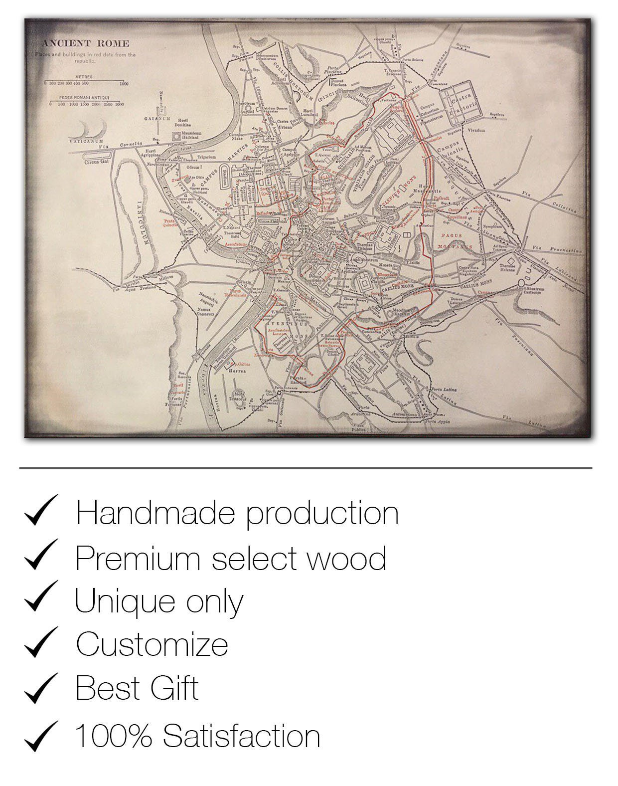 Topography of Ancient Rome Wall Decor Ancient Rome Map Print Etsy