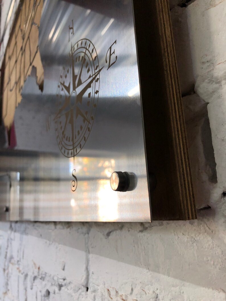 Metal USA Map Stainless Steel Map of USA Unique Metal American Etsy