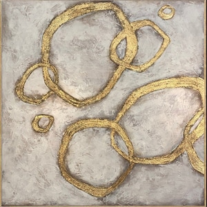 Large Original Abstract Painting on Canvas Gold Leaf Creative - Etsy