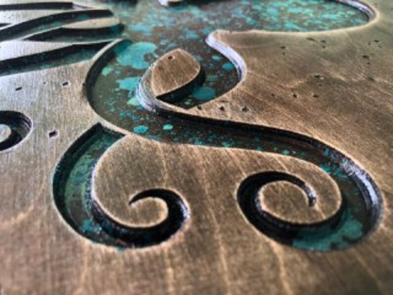 Octopus Wall Hanging Wooden Panel Art Office Decor Solid Wall Etsy