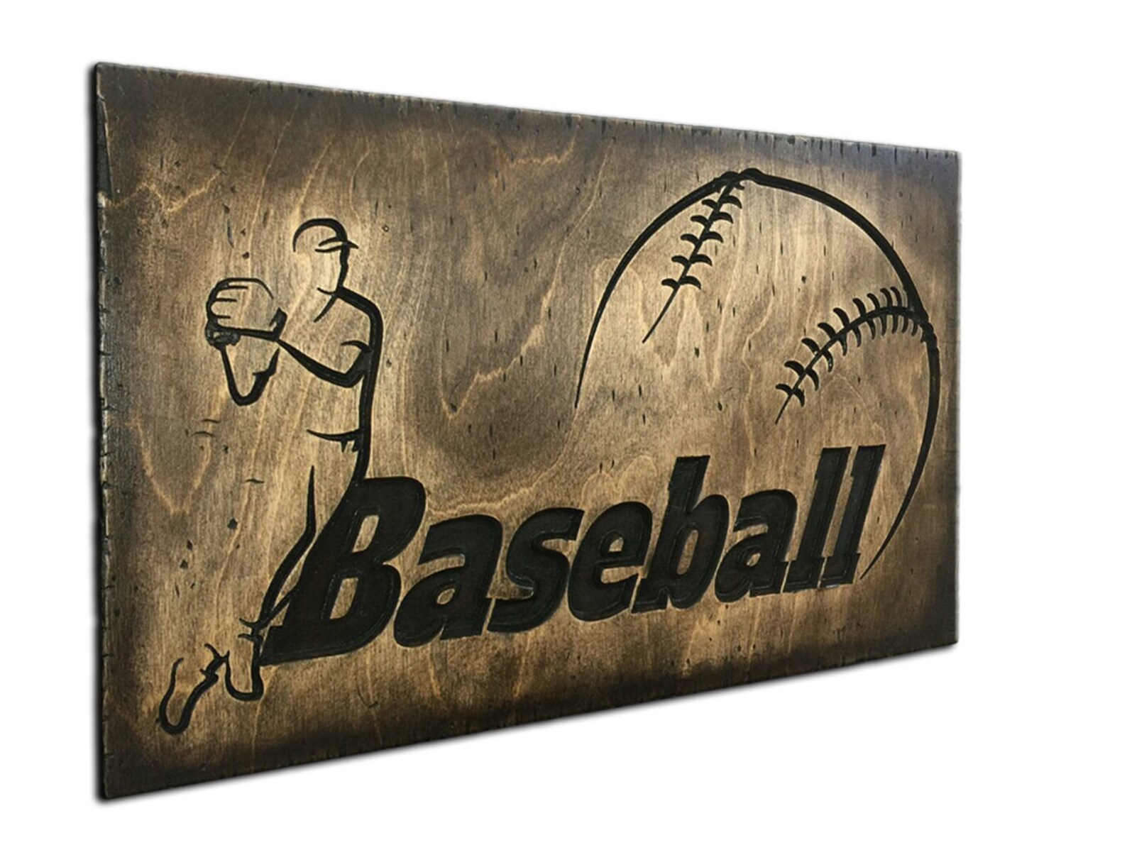 Wooden Baseball Sign Custom Sign Engraved Wood Sign Baseball Etsy