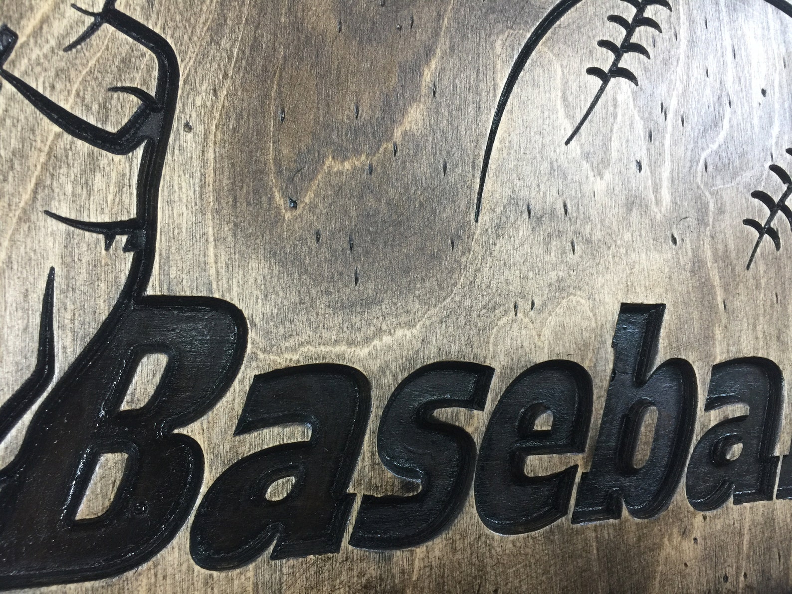 Wooden Baseball Sign Custom Sign Engraved Wood Sign Baseball Etsy
