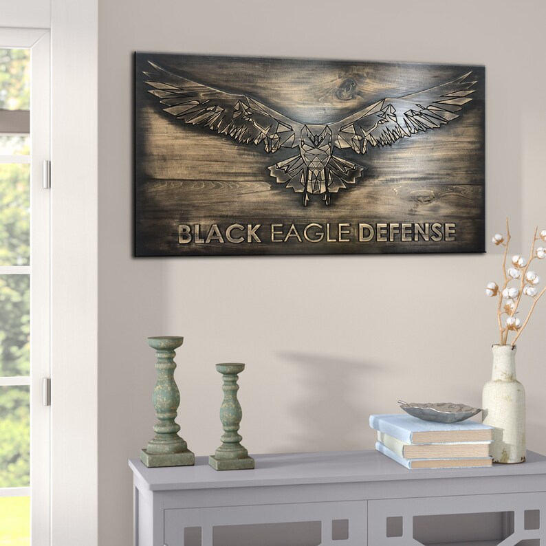 Eagle Wood Wall Art Large Wall Hanging Eagle Wall Decor Carve Etsy