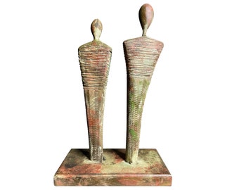 Arte de silueta, arte de carpintería, tallado contemporáneo, arte de madera esculpida, escultura de pareja para decoración del hogar, DUET 12x17"