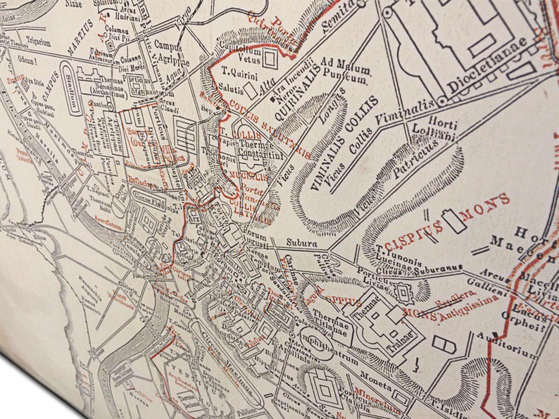 Topography of Ancient Rome Wall Decor Ancient Rome Map Print Etsy