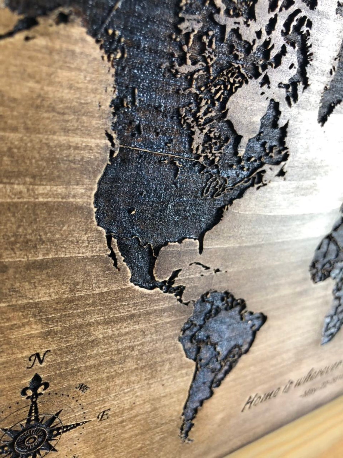 Wooden Map Wall Art Wood Wall Art Wood Wall Art World Map Wood Etsy