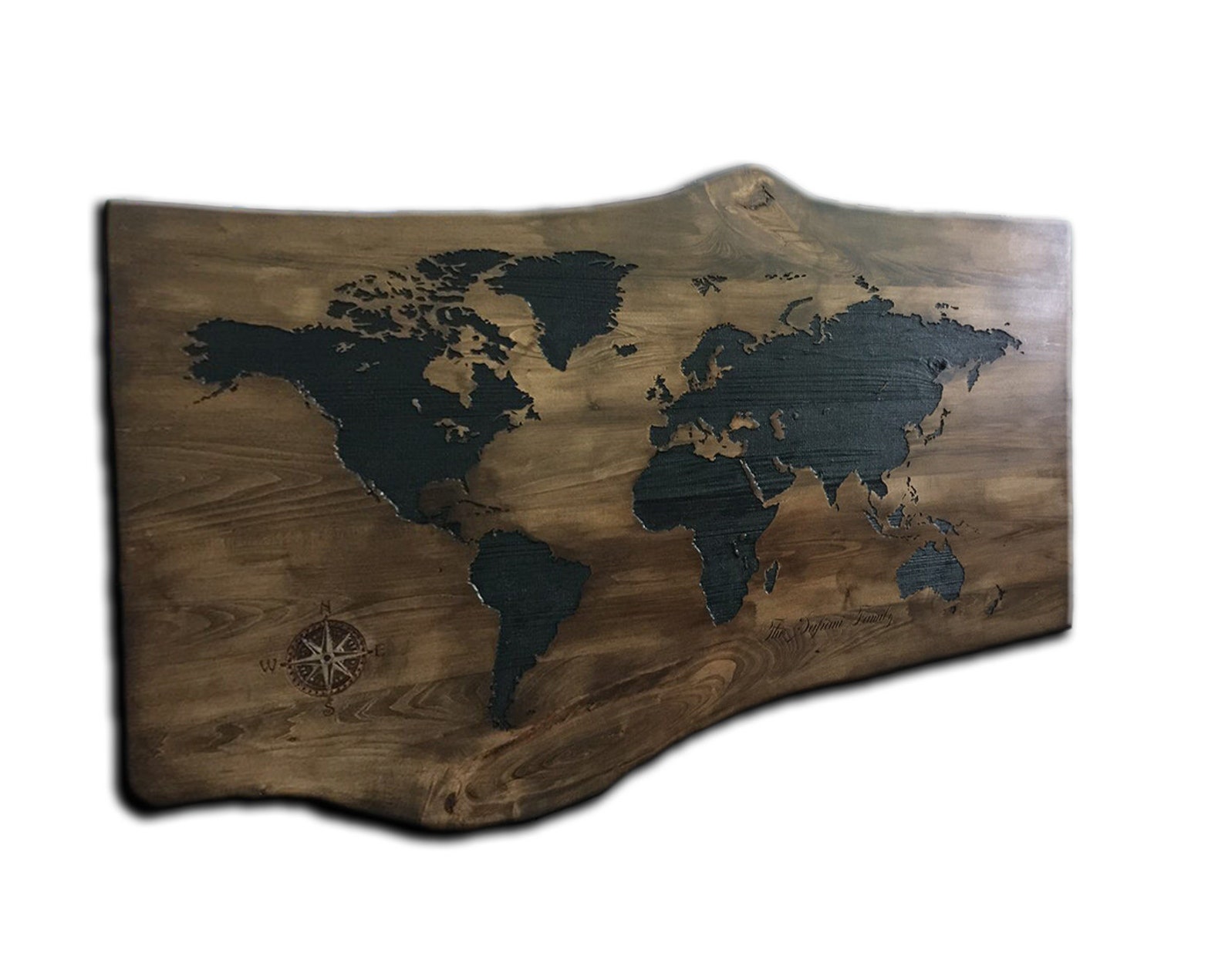 Wood Wall Art World Map Engraved Wood Map Of the World Wall Etsy