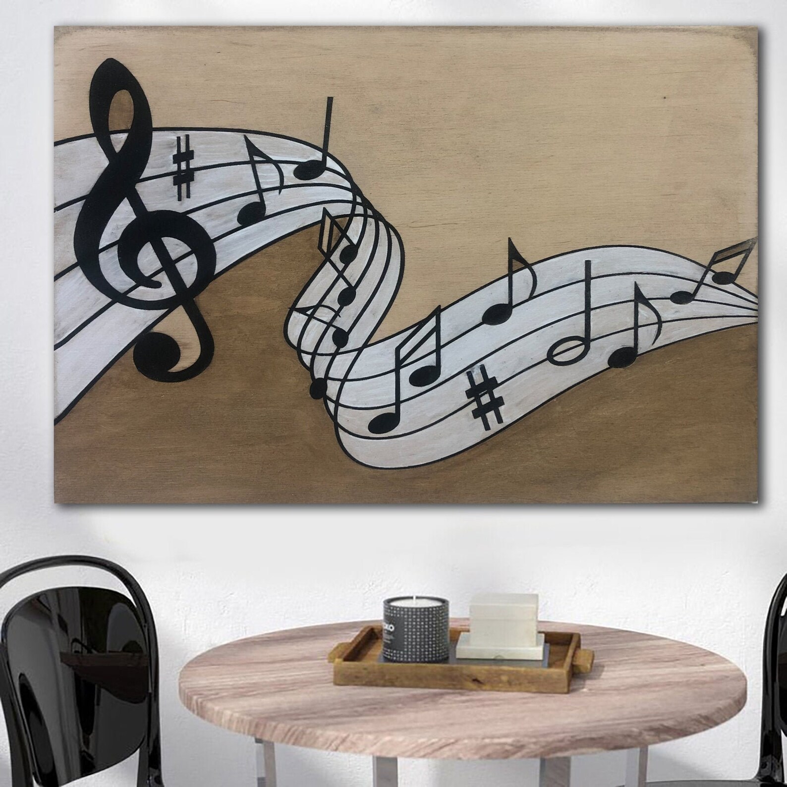 Musical Notes on Wood Music Sheets Wall Art Music Scotced on Etsy UK