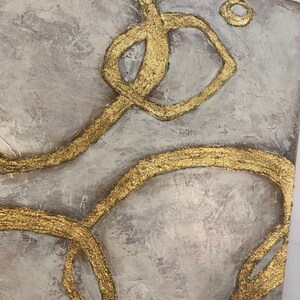 Large Original Abstract Painting on Canvas Gold Leaf Creative - Etsy