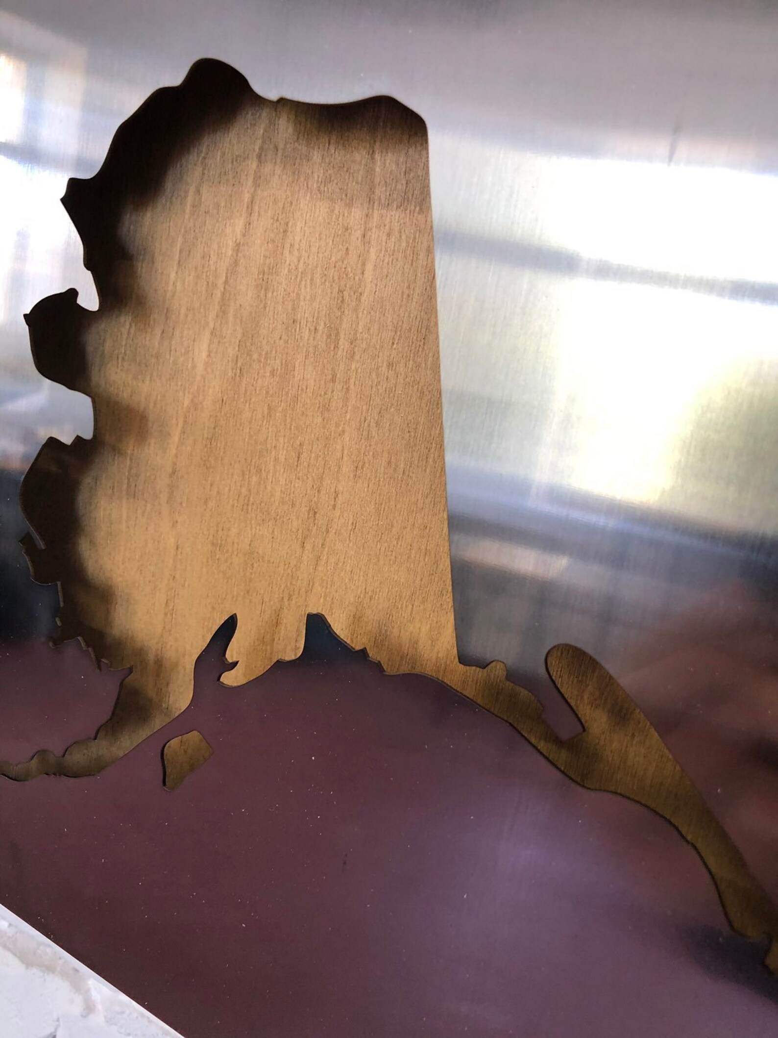 Metal USA Map Stainless Steel Map of USA Unique Metal American Etsy