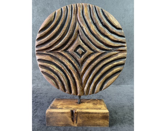 Stash Style Hand Carved Wooden Round Board