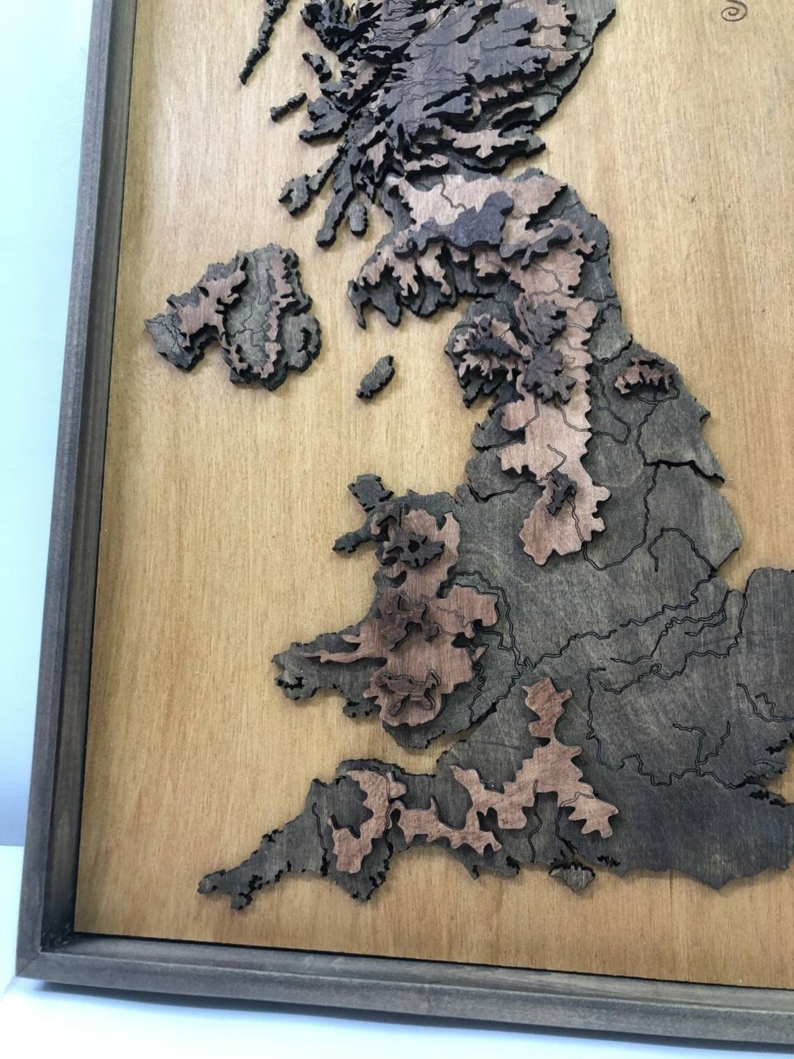 UK Map Art British Isles Map Wooden Map Wall Art United | Etsy