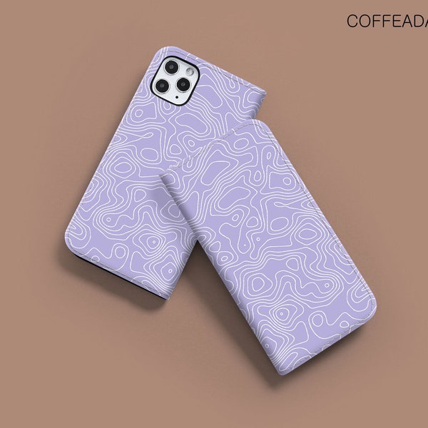 Swirls lavender wallet flip case for Google Pixel 7a 6a 8 pro Samsung S23 S22 S21 Ultra S20 FE A52 A71 5g iPhone 15 14 12 pro max  cfdw171