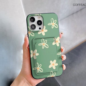 Daisies card pocket case iPhone 13 12 Pro Max iPhone 12 11 Pro iPhone 11 iPhone 12 Mini iPhone XR XS Max iPhone 8 7 Plus iPhone SE cfd42