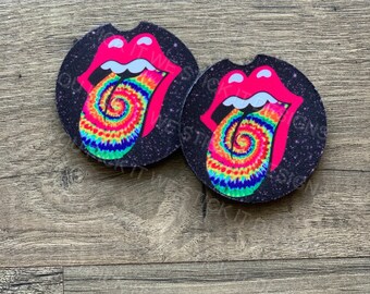 4pc Colorful Tie Dye Fabric Drink Coaster Gift Set