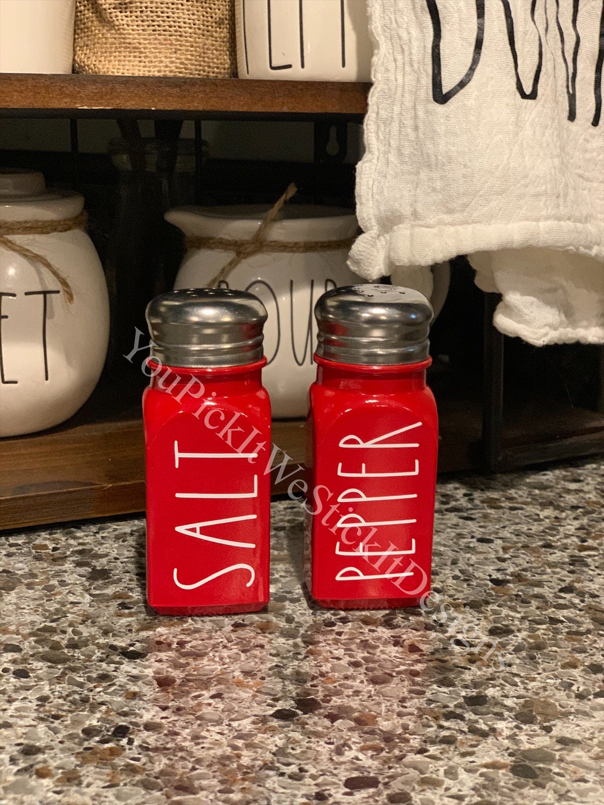 Salt and Pepper shakers Rae Dunn InspiredCream and Black Etsy