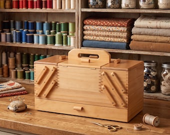 Deluxe 4-Tier Wooden Cantilever Work Box (GB9590)
