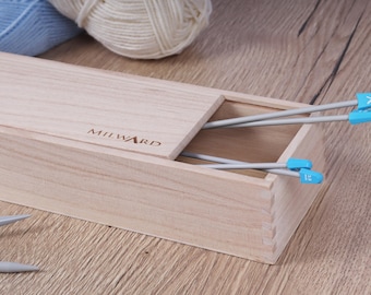 Wooden (Paulownia Wood) Knitting Pin Box (Sliding Lid) (2519041)