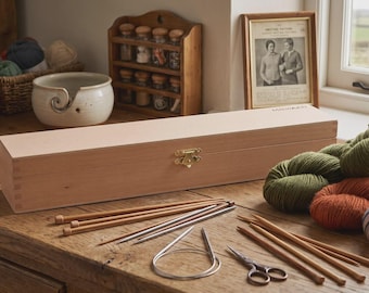 Wooden Knitting Pin Box (Beech Wood) (2519014)
