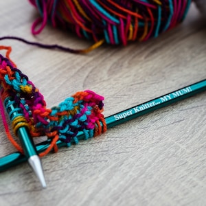 Mothers Day Favourite Custom Engraved Knitting Needles for Special Occasions