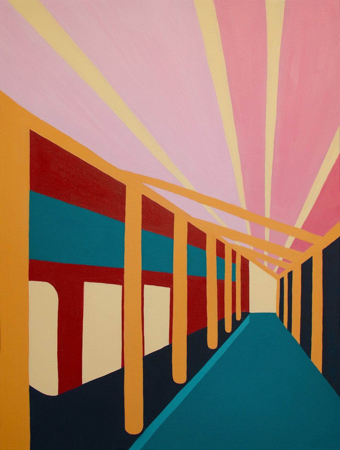 Bright Abstract Interior Architecture Art Print - Etsy