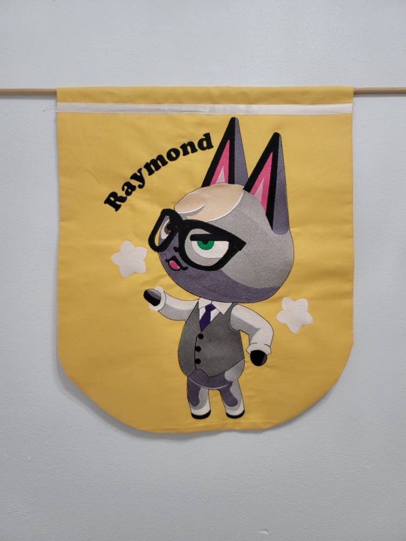 Download Fiber Arts Fan Art Raymond Animal Crossing Large Embroidery Flag 18 X 22 Inches Embroidery