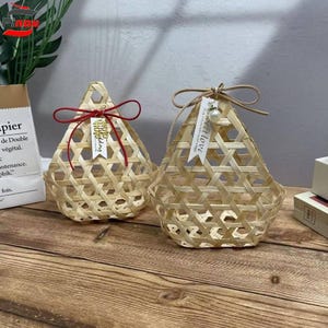 natural wedding favor box, bamboo favor box, rattan wedding box, eco wedding favor, destination wedding favor
