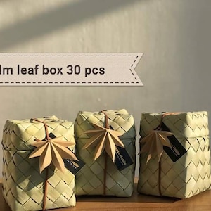 Hoja de palma, embalaje, embalaje natural, caja de hoja de palma, caja de recuerdo, caja premium,