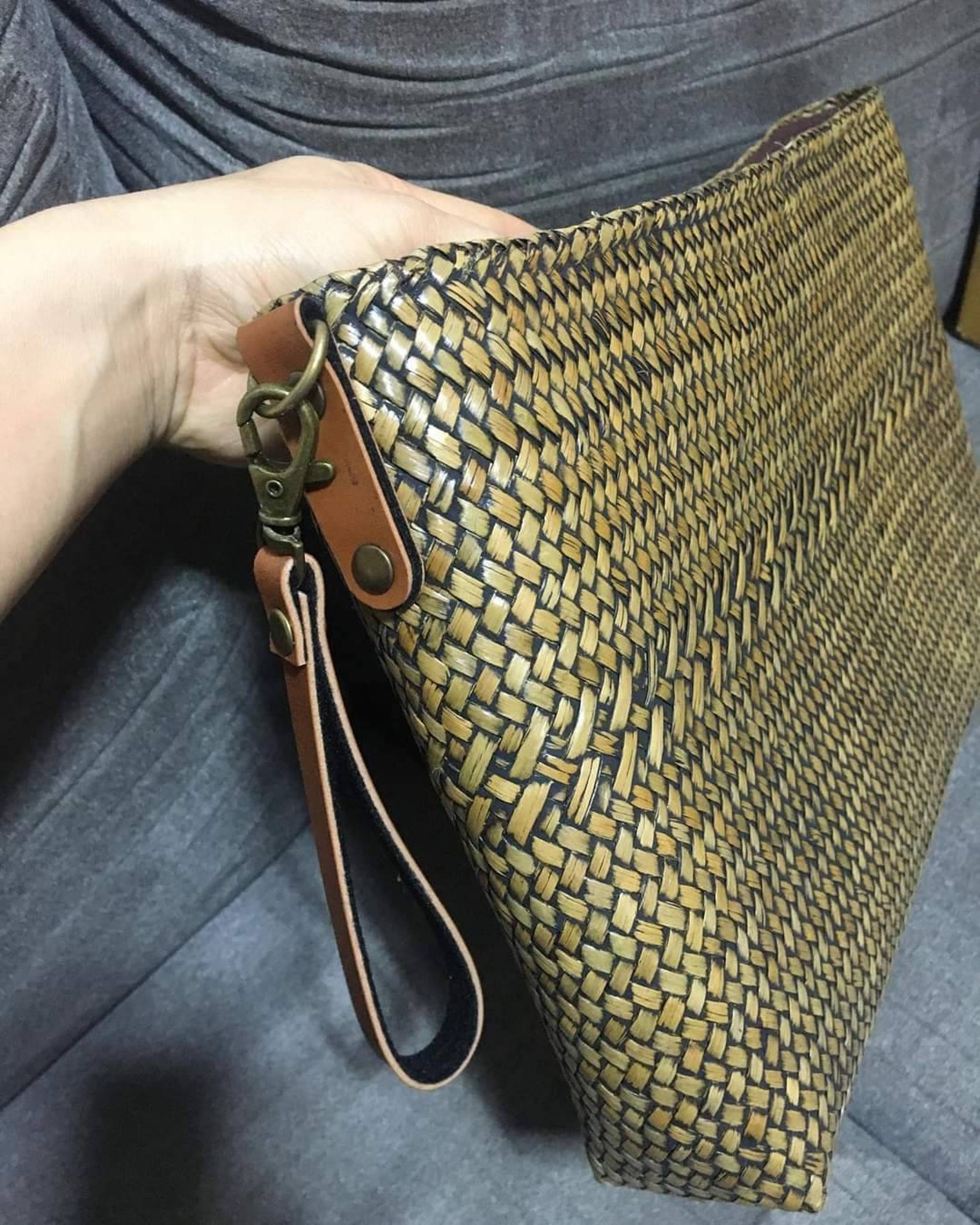 Stroh Einkaufstasche Aus Gewebe - Leichte Schultertasche Für Strand, Urlaub & Einkaufen