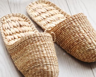 Handmade Woven Sandals, Boho Summer Flat Sandals, Natural Beach Shoes for Women, Resort Vacation Sandals