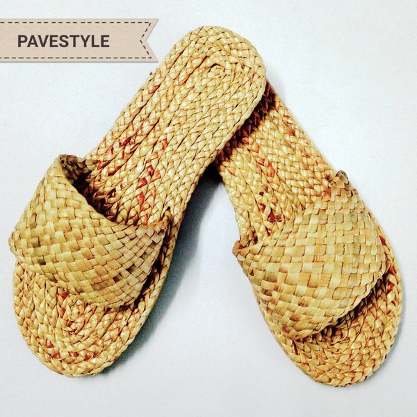 seagrass slippers, straw sandal, Bohemian, raffia shoes, barefoot,  Beach wedding shoes, raffia slippers, greek bridal, water hyacinth