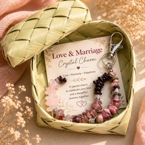 Love Marriage Crystal Charm, Wedding Gift for Couple,Marriage Blessing Keepsake,Engagement Gift,A Keepsake for Your Happily Ever After