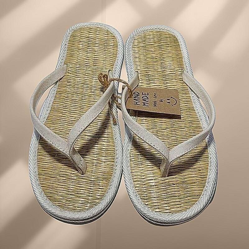 Rice straw flip flops hot sale