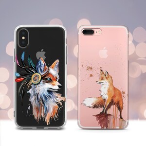 Fox iPhone caso SE 8 Plus X XR XS 11 12 13 14 15 Pro Max Samsung caso S10 S20 S21 S22 S23 Nota Google pixel caso Fox Animal pintura imagen 2