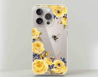 Bee & Yellow Floral Phone Case: iPhone, Google Pixel, for Samsung