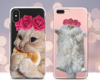 Caso gato iPhone caso SE 6 6S 7 8 Plus X Xr Xs 11 12 Pro Max Hipster pintura animal Samsung Galaxy caso S6 S7 S8 S9 S10 S20 Note Kitty caso