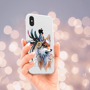 Fox iPhone caso SE 8 Plus X XR XS 11 12 13 14 15 Pro Max Samsung caso S10 S20 S21 S22 S23 Nota Google pixel caso Fox Animal pintura imagen 5