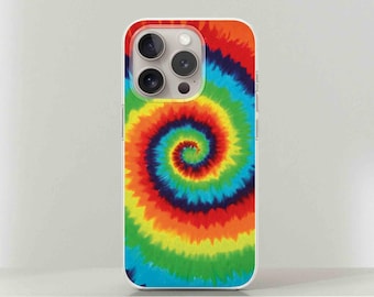 Coque de portable effet tie-dye tourbillonnante : iPhone, Google Pixel, pour Samsung