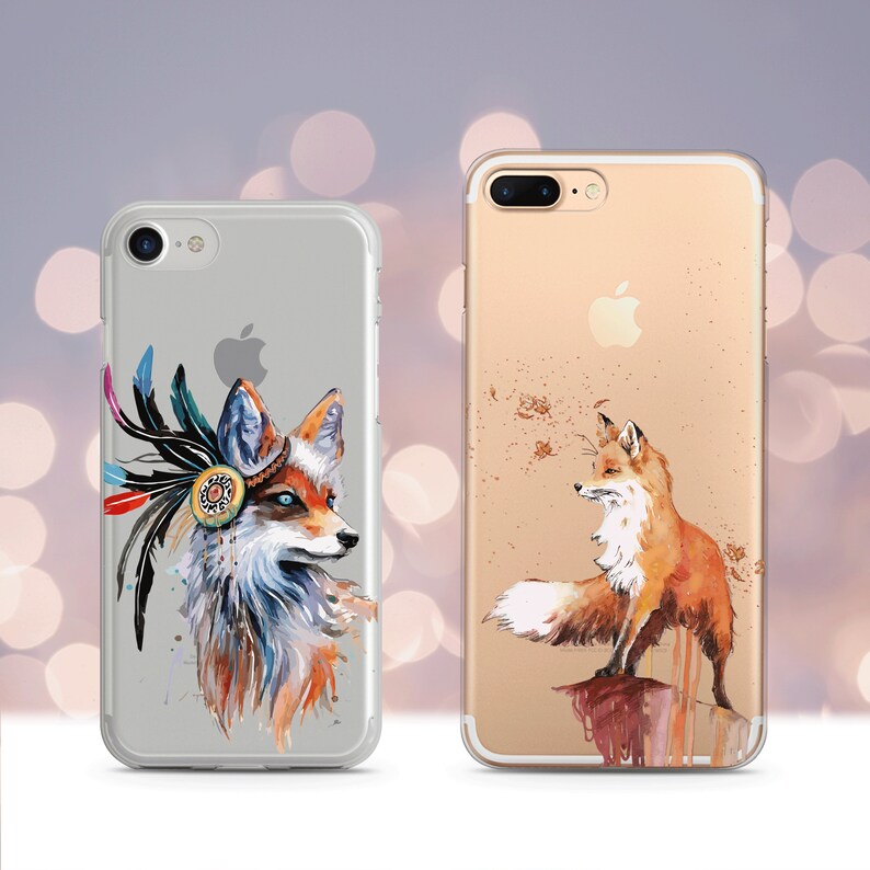 Fox iPhone caso SE 8 Plus X XR XS 11 12 13 14 15 Pro Max Samsung caso S10 S20 S21 S22 S23 Nota Google pixel caso Fox Animal pintura imagen 3