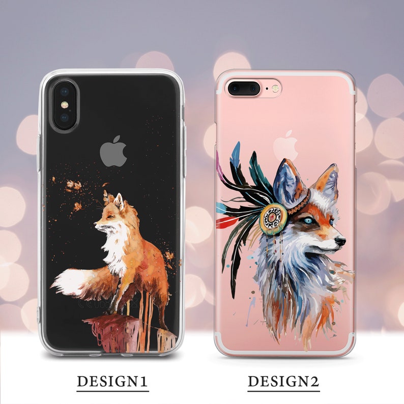 Fox iPhone caso SE 8 Plus X XR XS 11 12 13 14 15 Pro Max Samsung caso S10 S20 S21 S22 S23 Nota Google pixel caso Fox Animal pintura imagen 1
