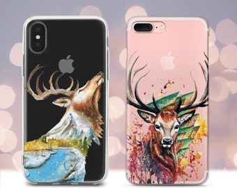 Funda para iPhone de ciervo SE 6 6s 7 8 Plus X XR XS 11 12 13 Pro Max Art Samsung funda S6 S7 S8 S9 S10 S20 S21 Nota Google pixel funda para teléfono de ciervo