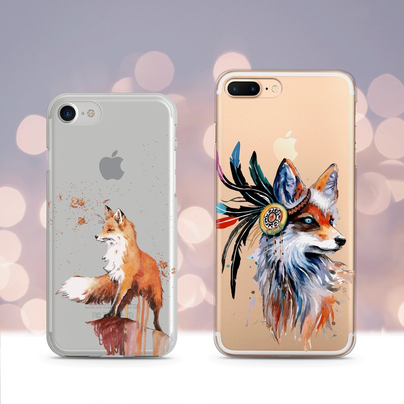 Fox iPhone caso SE 8 Plus X XR XS 11 12 13 14 15 Pro Max Samsung caso S10 S20 S21 S22 S23 Nota Google pixel caso Fox Animal pintura imagen 4