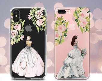 Funda de boda para iPhone SE 6 6s 7 8 Plus X XR XS 11 12 Pro Max Bride Samsung galaxy case S7 S8 S9 S10 S20 Note para Google pixel case