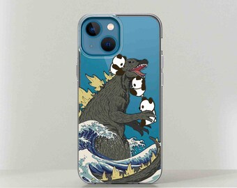 Funda de TPU con diseño de dinosaurio panda para iPhone, Google Pixel y Samsung.