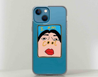 Funda "I Am Cool" para iPhone 16, 15, 14, 13, 12 y 11 Pro Max SE, funda Anime para Google Pixel 9 y 8 Pro, funda Love Gesture para Samsung S24 Ultra