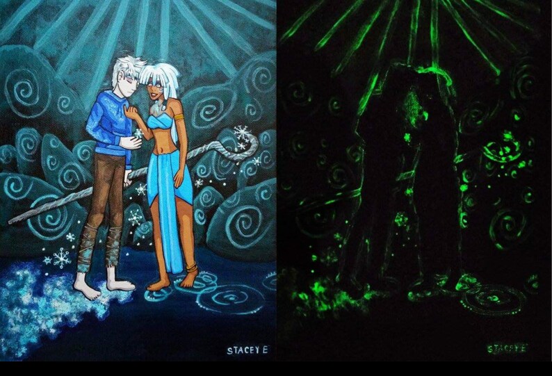 Jack Frost Meets Kida Glow In The Dark Painting Or Art Etsy