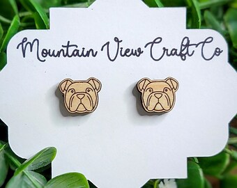 Cute English Bulldog Stud Earrings, Bulldog Gifts, Bulldog Jewelry, Minimalist Stud Earrings, Hypoallergenic, Dog Accessories, Dog Mom