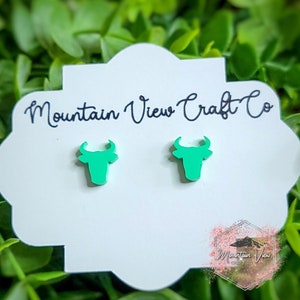 Cute Cow Head Stud Earrings, Cow Gifts, Stock Show gifts, Minimalist Stud Earrings, Hypoallergenic, Cow Mom, Cow decor, cattle, livestock